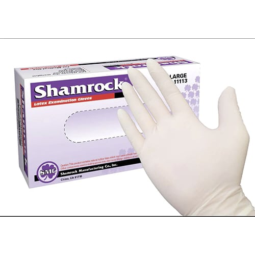 Korrupt G Månenytår Shamrock Medical Examination Latex Gloves, 100 stk - Gleco A/S